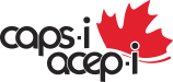 CAPS-iQol logo with black text and red maple leaf